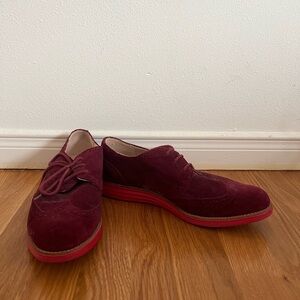 Cole Haan Lunargrand Maroon Suede Shoe 9B